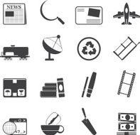 Silhouette Business and industry icons