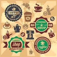 coffee labels and icons