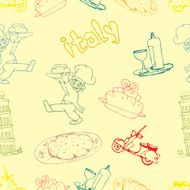 italian icons seamless pattern