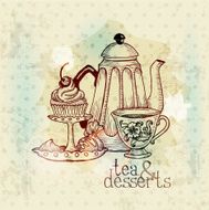 Doodled Tea &amp; Desserts Card N2