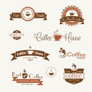 set of coffee vintage badges and labels N3