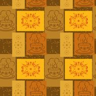Seamless background cups and floral pattern N3