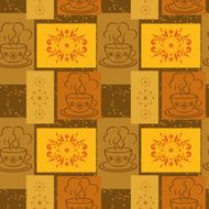 Seamless background cups and floral pattern N3