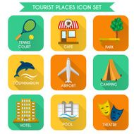 Tourist Places Icon Set