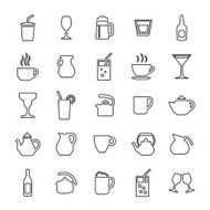 25 outline universal drinks icons