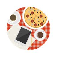 Flat vector icon for business lunch table
