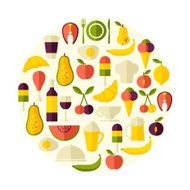 Round shape food background flat style