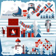 Winter banner set