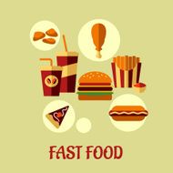 Fast food flat poster design