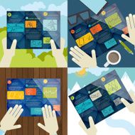 Set of flat design concept icons for business N5