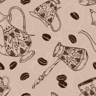 Vintage coffee seamless pattern N3