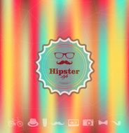 Hipster vintage label blurred effect background