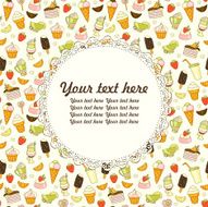 vector food background with sweets place for text
