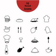Food icons vector set