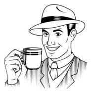 Vintage Man with Coffee N2