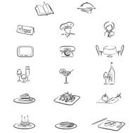 Set from 17 elements for restaurant or cafe