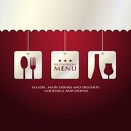 restaurant menu presentation in red background