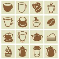 Vector set of coffee and tea icons