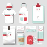 Vector restaurant cafe set flyermenu package t-shirt cap uniform design N10