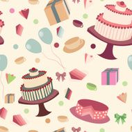 festive seamless background with sweets and tea