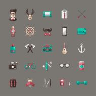 Set of modern flat design hipster icons N3