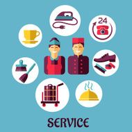 Hotel room service flat design concept