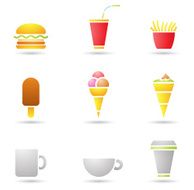 ice cream coffee and fast food icons