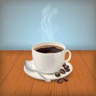 Cup with black classic espresso on the table