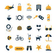 set of icons for beach vacation