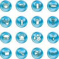 Food Icon Button Series Set