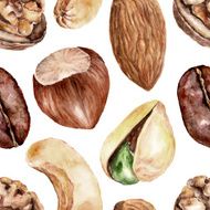 Seamless pattern with nuts N7