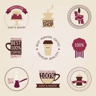 Vector collection of decorative coffee icons N13