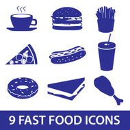 fast food icons set eps10