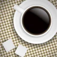 Cup of coffee on Brown tablecloth N2