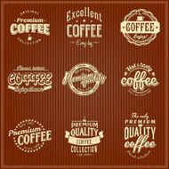 Vintage coffee labels set
