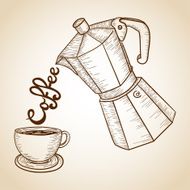 Vintage coffee grinder and mug