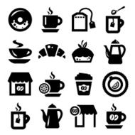 coffee and tea icons set N2