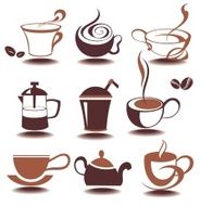 Vector coffee icons set