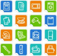 Kitchen home appliances on stickers