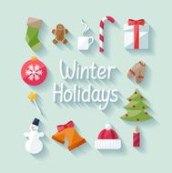 Winter holidays Flat design
