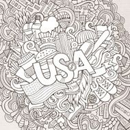 USA hand lettering and doodles elements background N8