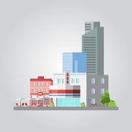 Flat design of colorful cityscape N3