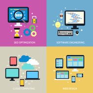Business process concept flat