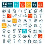 big food icon set