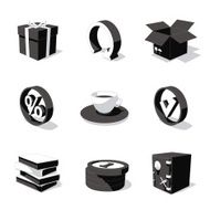 white 3D icon set 04
