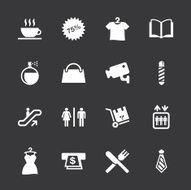 Shopping Mall Icons - White Series