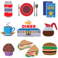 diner icon set N3