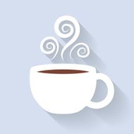Coffee or tea cup icon White mug