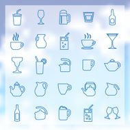 25 drinks icons set