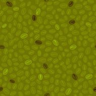 Hand drawn raw coffee beans Illustration Seamless vector patter